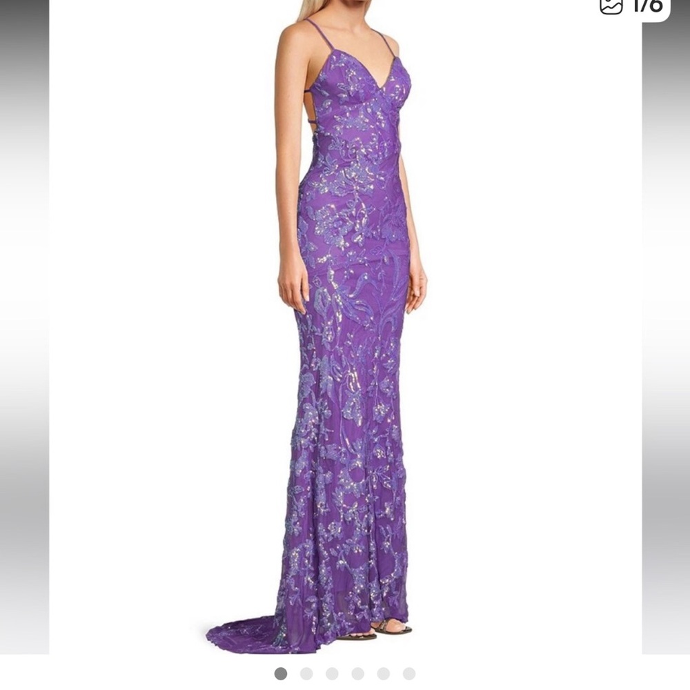 B Darlin Purple Floral Gown Sz 7/8 New with Tags